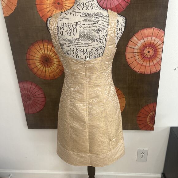Sigrid Olsen Silk/Cotton Sleeveless Brocade Metallic Dress Elegant Timeless Sz 2 - Picture 3 of 8